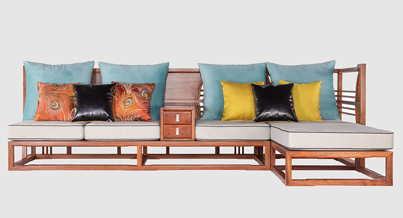 保定中式家居装修实木沙发组合家具效果图